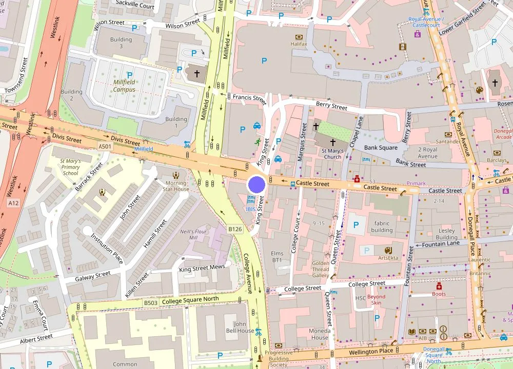 Map: ibis Belfast City Centre